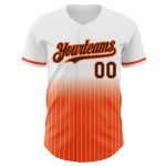 Custom Name Number Black Orange White Pinstripe Baseball Jersey Authentic Fade Fashion Personalized White Pinstripe Black-Orange