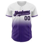 Custom Name Number Personalized Baseball Jersey Black Purple White Pinstripe Fade Fashion Personalized White Pinstripe Black-Purple