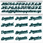 Custom Name and Number Baseball Jersey in White Pinstripe Black-Teal Authentic Fade Design Personalized White Pinstripe Black-Teal