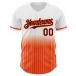 Custom Name Number Personalized Baseball Jersey White Pinstripe Brown-Orange Authentic Fade Fashion Personalized White Pinstripe