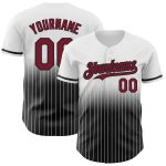 Custom Name Number Baseball Jersey - Personalized White Pinstripe Crimson Black Authentic Fade Fashion Team Jersey Personalized