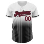 Custom Name Number Baseball Jersey - Personalized White Pinstripe Crimson Black Authentic Fade Fashion Team Jersey Personalized