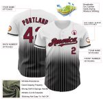 Custom Name Number Baseball Jersey - Personalized White Pinstripe Crimson Black Authentic Fade Fashion Team Jersey Personalized