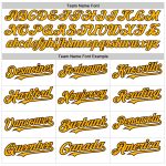 Custom Name Number Authentic Fade Baseball Jersey - Personalized White Pinstripe Gold-Brown Design Personalized White Pinstripe