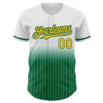 Custom Name & Number Personalized Gold-Kelly Green Pinstripe Baseball Jersey - Authentic Fade Fashion Team Jersey Personalized