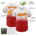 Custom Name Number Baseball Jersey - Personalized White Pinstripe Gold-Red Authentic Fade Fashion Design Personalized White