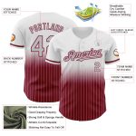 Custom Gray-Crimson Pinstripe Baseball Jersey with Personalized Name and Number - Authentic Fade Fashion Personalized White
