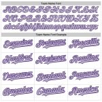 Custom Name and Number Personalized Gray-Purple Fade Baseball Jersey - White Pinstripe Authentic Fashion Jersey Personalized