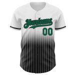 Custom Name and Number Personalized Green Black Pinstripe Baseball Jersey - Authentic Fade Fashion Personalized White Pinstripe