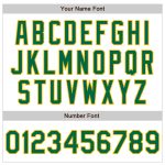 Custom Name and Number Personalized Authentic Fade Baseball Jersey in White Pinstripe Kelly Green-Gold Design Personalized
