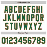 Custom Name and Number White Pinstripe Baseball Jersey in Kelly Green and Orange Authentic Fade Style Personalized White