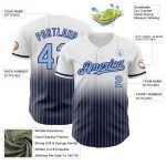 Custom Name Number Authentic Fade Baseball Jersey Light Blue Navy White Pinstripe Fashion Personalized White Pinstripe Light