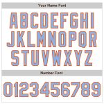 Custom Name Number Authentic Fade Baseball Jersey Light Blue-Orange White Pinstripe Personalized White Pinstripe Light Blue-Orange