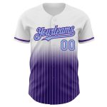 Custom Name and Number Personalized Light Blue-Purple Pinstripe Fashion Baseball Jersey Personalized White Pinstripe Light