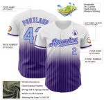 Custom Name and Number Personalized Light Blue-Purple Pinstripe Fashion Baseball Jersey Personalized White Pinstripe Light