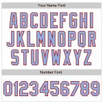 Custom Name and Number Baseball Jersey - Personalized Light Blue Red Pinstripe Authentic Fade Design Personalized White Pinstripe