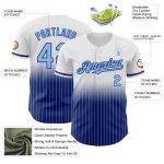 Custom Name and Number Personalized Light Blue-Royal Pinstripe Baseball Jersey - Authentic Fade Fashion Personalized White