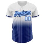 Custom Name and Number Personalized Light Blue-Royal Pinstripe Baseball Jersey - Authentic Fade Fashion Personalized White