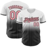 Custom Name and Number Personalized Pink Black Pinstripe Baseball Jersey - Medium Authentic Fade Fashion Jersey Personalized