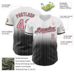 Custom Name and Number Personalized Pink Black Pinstripe Baseball Jersey - Medium Authentic Fade Fashion Jersey Personalized