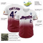 Custom Name and Number Personalized Pinstripe Baseball Jersey in Navy and Crimson - Authentic Fade Fashion Jersey Personalized