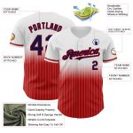 Custom Authentic Fade Baseball Jersey - Personalized White Pinstripe Navy-Red with Custom Name and Number Personalized White