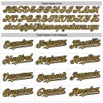 Custom Name and Number Personalized Baseball Jersey - Old Gold Black Fade White Pinstripe Fashion Jersey Personalized White