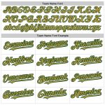 Customizable Old Gold-Green Pinstripe Baseball Jersey with Personalized Name and Number - Authentic Fade Fashion Personalized