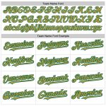 Custom Name Number Authentic Baseball Jersey in White Pinstripe Old Gold-Kelly Green Fade Design Personalized White Pinstripe