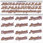 Custom Name Number Personalized White Pinstripe Baseball Jersey - Old Gold Purple Authentic Fade Fashion Team Gear Personalized