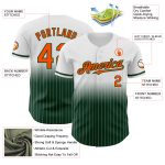 Custom Baseball Jersey Personalized Team Name Number White Pinstripe Orange Green Authentic Fade Personalized White Pinstripe