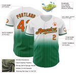 Custom Orange-Kelly Green Pinstripe Baseball Jersey with Personalized Name and Number - Authentic Fade Fashion Personalized