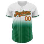 Custom Orange-Kelly Green Pinstripe Baseball Jersey with Personalized Name and Number - Authentic Fade Fashion Personalized