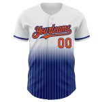 Custom Name and Number Orange-Royal White Pinstripe Authentic Fade Fashion Baseball Jersey Personalized White Pinstripe Orange-Royal