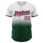 Custom Name and Number Personalized Pink-Green White Pinstripe Baseball Jersey - Authentic Fashion Team Gear Personalized