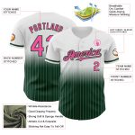 Custom Name and Number Personalized Pink-Green White Pinstripe Baseball Jersey - Authentic Fashion Team Gear Personalized