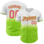 Custom Name Number Baseball Jersey - Personalized Pink Neon Green White Pinstripe Fade Fashion Team Apparel Personalized