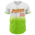 Custom Name Number Baseball Jersey - Personalized Pink Neon Green White Pinstripe Fade Fashion Team Apparel Personalized