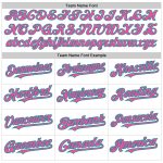 Custom Pink Teal White Pinstripe Baseball Jersey with Personalized Name and Number - Authentic Fade Fashion Design Personalized