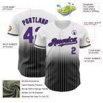 Custom Purple-Black Pinstripe Baseball Jersey with Personalized Name & Number - Authentic Fade Fashion Team Apparel Personalized