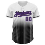 Custom Purple-Black Pinstripe Baseball Jersey with Personalized Name & Number - Authentic Fade Fashion Team Apparel Personalized