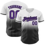 Custom Purple-Black Pinstripe Baseball Jersey with Personalized Name & Number - Authentic Fade Fashion Team Apparel Personalized