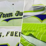 Custom Name Number Personalized Authentic Fade Baseball Jersey White Pinstripe Purple Neon Green Fashion Personalized White