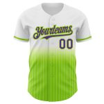 Custom Name Number Personalized Authentic Fade Baseball Jersey White Pinstripe Purple Neon Green Fashion Personalized White
