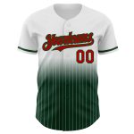 Custom Name Number Baseball Jersey - Personalized Red-Green White Pinstripe Authentic Fade Fashion Team Apparel Personalized