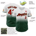 Custom Name Number Baseball Jersey - Personalized Red-Green White Pinstripe Authentic Fade Fashion Team Apparel Personalized