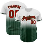 Custom Name Number Baseball Jersey - Personalized Red-Green White Pinstripe Authentic Fade Fashion Team Apparel Personalized