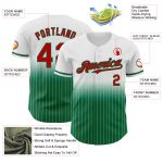 Personalized Red-Kelly Green Pinstripe Baseball Jersey with Custom Name and Number - Authentic Fade Team Apparel Personalized
