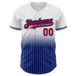 Custom Team Name Number Authentic Fade Baseball Jersey Red-Royal White Pinstripe Fashion Personalized White Pinstripe Red-Royal