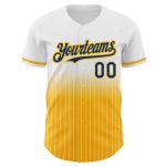 Custom Name and Number Personalized Royal-Gold Fade Baseball Jersey with White Pinstripes - Authentic Team Apparel Personalized